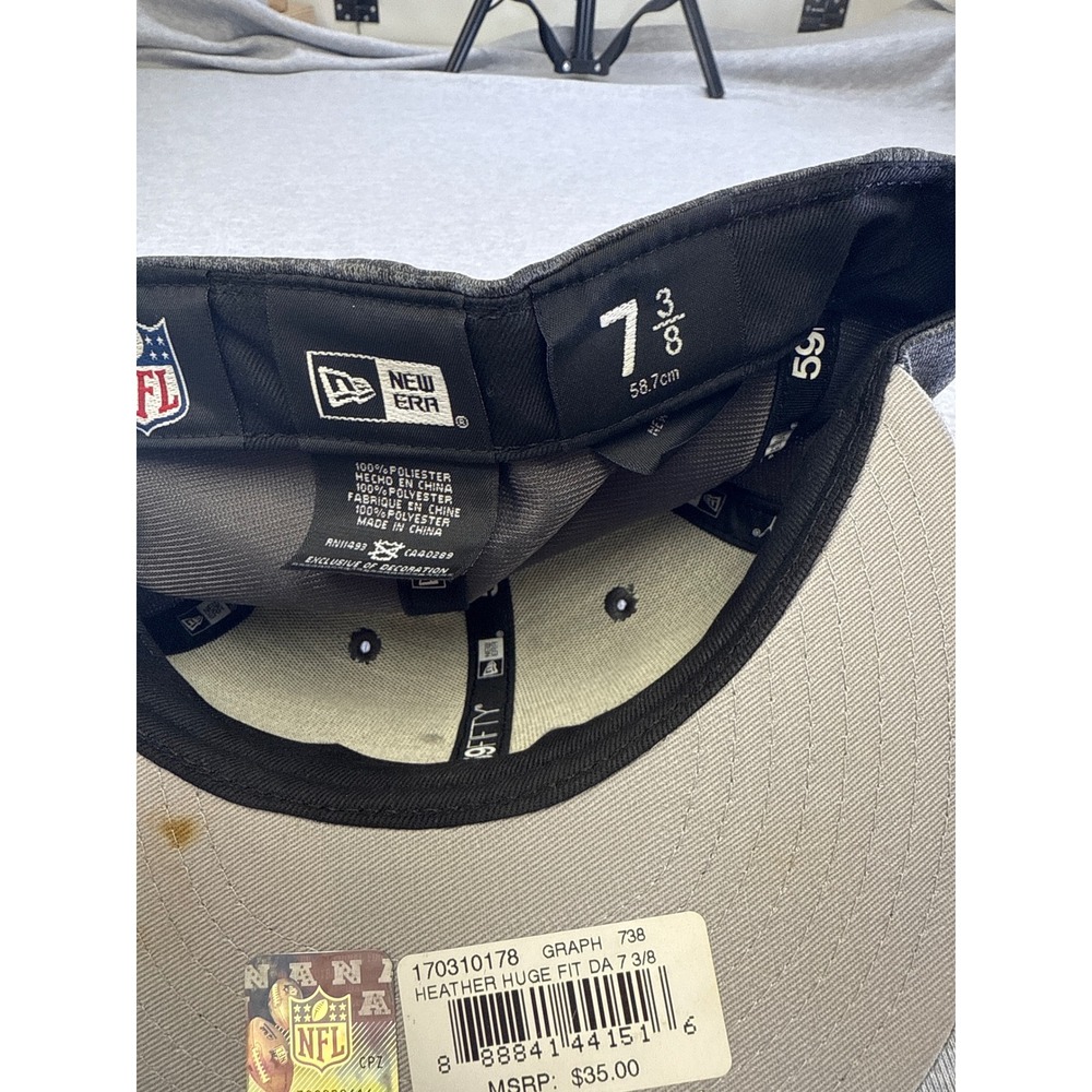 New Era‎ Dallas Cowboys 59FIFTY Fitted Hat 7 3/8 NFL Heather Gray Black Star Cap - Picture 6 of 7